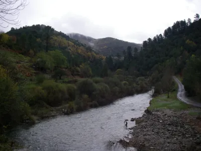 L'arrivée au Pont de Burgen au niveau d'eau idéal sur cette photo.